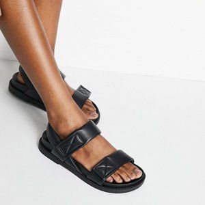 ASOS Monki Bebe Vegan Leather Dad Sandals in Black